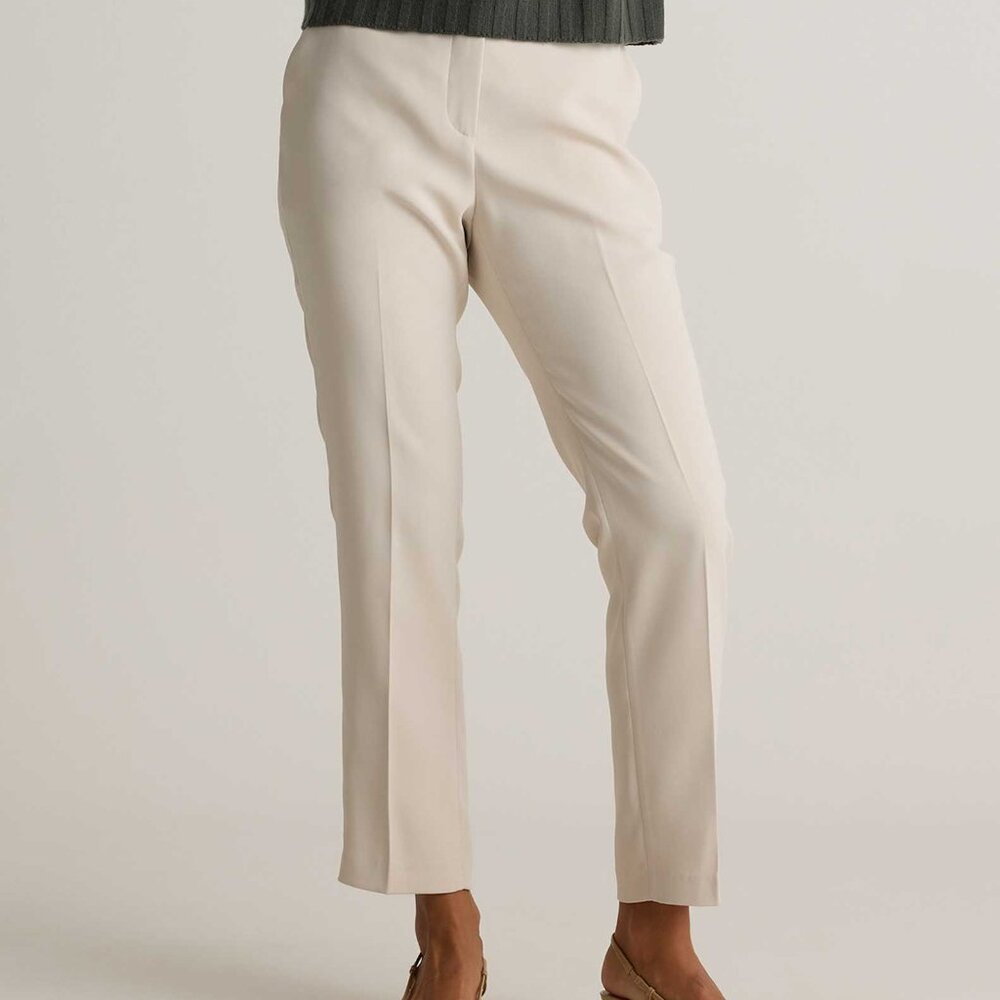 Quince Stretch Crepe Ankle Pant Sand Size 12